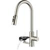 Mynaiad Rubinetto Cucina Mynaiad con Lavaglassi, Estraibile, Doppia Uscita, Rotazione a 360°, Rubinetto Lavello Cucina, Miscelatore Cucina, Acciaio Inossidabile 304 Spazzolato