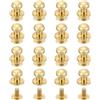QUARKZMAN 16Pcs Testa Sferica Perno Vite Posteriore 7mm Testa Rotonda Bottone Nipple Rivetti in Pelle per Fai Da Te Artigianato in Pelle Borsa Scarpe Cintura Riparazione, Oro Chiaro