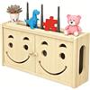 LUPATDY Router in legno massiccio, montaggio a parete, WiFi, storage, cavo, set top box per TV, in legno WiFi (Smiley)