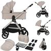 LIONELO Layla Passeggino 2 in 1 con Navicella dalla Nascita a 48 Mesi | Fino a 22 kg, Navicella fino a 9 kg, Schienale e Poggiapiedi Regolabili, AiryDots, Ruote PU 360° e Sospensioni Complete
