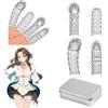 Qoosea 4 Pezzi Proteggi Dita Erotici, Manicotti per Massaggio Alle Dita Punto G, Finger Stimolatore per Clitoride Facili da Trasportare Sex Toys per Coppie(Trasparente)