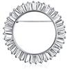 Bling Jewelry Ametista Simulata Viola Aaa Cz Baguette Cut Round Eternity Open Circle Sciarpa Spilla Per Donne Sposa Placcato Argento