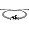 CODEONE Bracciale per bicicletta nylon intrecciato nero grigio | Acciaio inossidabile nero | Design sportivo artigianale | Bici da strada | Confezione regalo