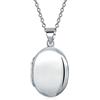 Bling Jewelry Ciondolo Collana In Argento .925 Semplice Cupola Ovale Cerchio Tradizionale Portagioie Personalizzato Incisione Foto Medaglione Per Donne Adolescenti Contiene Foto Immagini Piccole Medie Grandi