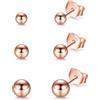 wynn's Orecchini a perno in argento Sterling, 3 paia di orecchini in argento, orecchini in argento per donne, uomini e ragazze, orecchini ipoallergenici con perle orecchini a sfera in argento