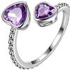 Aurora Tears Birthstone anelli regolabili 925 Sterling Silver Birthstone aperto anello di nascita pietra gioielli regali per donne e uomini DR0190 e placcato Argento, regolabile
