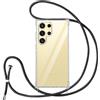 Vauki Cover con Cordino per Samsung Galaxy S24 Ultra,Custodia con Laccio Collana Tracolla Trasparente Silicone TPU+PC Bumper Back Antigraffio Proteggere Case Corda per Samsung S24 Ultra,Nero