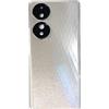 Generico Copri Batteria + biadesivo + lente compatibile con HUAWEI HONOR 70 5G FNE-AN00 FNE-NX9 Ricambio Vetro Posteriore Back Cover Retro Scocca adesivo + lente con cornice (Silver)