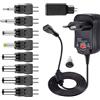 helpers lab 12W Alimentatore Universale con Polarità Reversibile, CA/CC Alimentazione Elettrica di Commutazione con 9 Connettori per dispositivi elettronici domestici da 3V a 12V - 1000mA max
