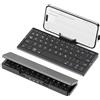 BRIMFORD Tastiera Bluetooth Pieghevole QWERTY Silenziosa con Supporto Magnetico, Mini Tastiera Wireless Ricaricabile in Alluminio per iPad, Tablet, Smartphone, Laptop（Nero）