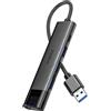 MOGOOD Hub USB 3.0, splitter USB con 4 porte di tipo A 3.0 e porta di tipo C, estensore USBA da 5 Gbps con cavo esteso da 15 cm, adattatore multiporta USB per laptop, PC, disco rigido, tastiera ecc