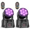 DELIBANG 2 Unità 7X15W Teste Mobili LED Wash Testa Mobile dmx512 RGBW 4 in 1 Luci