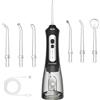 BarberBoss Idropulsore portatile, ricaricabile tramite USB, con 5 livelli di pressione, 6 ugelli, serbatoio da 300 ml, filo interdentale impermeabile e senza fili, per casa e viaggio