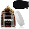 Ekukeon Sapone Nero Marocco con Argan e Rose,Morocco Black Soap con Guanto Esfoliante Corpo,100% Sapone Nero Marocchino Organico,Sapone Nero Scrub Corpo Sapone,Peeling Gel Doccia per Pelle Morbida