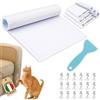 PEPPER® Protezione Divano Graffi Gatto 30x500cm | Antigraffio Gatto Divano Trasparente con Pin & Spatola | Pellicola Adesiva Proteggi Divano Gatti Graffi | Facile da Applicare su Divani e Porte