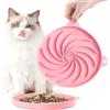 GIEEU Ciotola per l'alimentazione lenta, in silicone, rosa, 16,5 x 16,5 x 1,6 cm, motivo a spirale con impronta di zampa