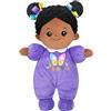 OUOZZZ - Bambola di peluche morbida con vestiti, bambola per bambini a partire dai 3 mesi in su, regalo per la nascita, unisex, di etnica africana, dimensione mini, colore lilla, 25 cm