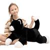 MorisMos Gatto Peluche Gigante 80 cm, Nero Kawaii Gatto di Peluche Grande Morbido Coccoloso, Carini Regalo Natale per Lei Bambini Ragazze Ragazzi Donna Mamma Compleanno San Valentino