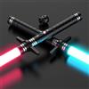 FlyQintess Spada Laser RGB 24 Colori, Spade Laser Star War Ricaricabili USB-C con Suono FX e manico metallico, 102 CM Lightsaber per Bambini e Adulti Regalo di Compleanno Halloween Giochi di Ruolo (Kreuz 2pc)