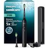 PHILIPS Spazzolino elettrico Philips Sonicare Serie 3100 - Spazzolino sonico con sensore di pressione, 3 intensità, EasyStart, SmarTimer, autonomia 14 giorni, custodia, nero, modello HX4034/22, [Nuovo]