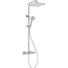 Ideal Standard Ceratherm T25 N Colonna doccia, Soffione doccia a risparmio idrico con getto variabile, soffione quadrato, protezione antiscottatura, funzione termostato e altezza regolabile - Cromo