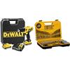 DEWALT DCD710D2-qw Trapano Avvitatore, 2 velocità, 2.0 Ah, con Doppia Batteria in Valigetta, 10.8 V, Giallo/Nero & DT71563-QZ Set Punte Trapano Combinazione 100 pezzi