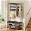 VEVOR Scaffale Appendiabiti da Ingresso Supporto Attaccapanni con Ripiano Scarpiera 1015 x 400 x 1830 mm, Armadietto Portabiti Autoportante Griglia Metallica da Ingresso Camera da Letto, Soggiorno