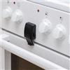 Your Day Mate Blocco di sicurezza per bambini della porta del forno, 2 pz, in Nero, blocco di sicurezza del forno con adesivo resistente al calore, doppio pulsante, blocco della porta del forno per l'incollaggio