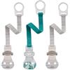 nip Set di 3 cinghie per ciuccio nip con anello, colore petrolio, anello di fissaggio in silicone flessibile, chiusura confortevole, per tutti i ciucci con e senza anello