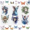 WANDIC 3 fogli di adesivi ad acquerello a tema farfalla, adesivi impermeabili per mobili, decorazioni per la casa, per fai da te, 15 x 30 cm