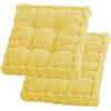 BUERPINKING Set di 2 cuscini da pavimento, 40 x 40 cm, imbottitura in cotone, spessi, per yoga, per interni ed esterni, colore giallo