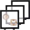 CAIYA 3 Pezzi Espositore a Telaio Galleggiante, Cornice Flottante Trasparente 3D, Espositore per monete Challenge, per la Visualizzazione di Francobolli, Medaglie, Gioielli, Campioni（14 x 14 x 2 cm）