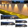 kolpop Lampada Solare da Esterno di 4 Pezzi Luci Solari Esterno Bianco Caldo Illuminazione Applique da Solare IP67 Luci Solari per Esterni per Muro Vialetto Giardino Recinzioni, Cortili, Patio