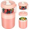 JASTOO Tazza per Cereali,Porta Yogurt con 2 Scomparti Indipendenti,Sicura Pratica | Porta Yogurt Termico Acciaio Inossidabile con Coperchio e Cucchiaio, Contenitore Pranzo per Bambini, 530ml+330ml (Rosso)