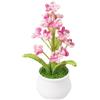 Magicherry Fiori fatti a mano all'uncinetto finiti a maglia non ti scordar di me artificiali, 22 cm, non ti scordar di me, piccoli fiori in vaso per auto, cruscotto, casa, ufficio, tavolo, decorazione
