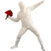 Moaobooh Banksy Figura Scultura Il Lanciatore di Fiori, Figura Decorativa Street Art per Ufficio Domestico Soggiorno Collezioni d'Arte Decorazioni (Bianco)