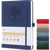 ztowoto Foderato Quaderni A5 Copertina Rigida, Pelle PU Spesso Quaderno Per Scrivere 8.3 X 5.8,192 Fogli Notebook A5 Con Passante Per Penna, Legame Elastico, Journal Per Lavoro, Studio (Blu Navy)