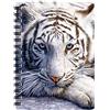 3D LiveLife Quaderno - Il Riposo della Tigre Bianca di Deluxebase. Quadernino A6 Spiralato Lenticolare in 3D con Grandi Felini, con fogli bianchi in carta riciclata. Opera d'arte di David Penfound