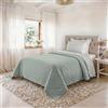 Italian Bed Linen Trapunta Singola Primaverile in Microfibra, Copriletto Estivo Double Face - Trapuntino 100gr Morbido e Leggero - Coperta Letto Qualità Premium 160x250 cm - GREEN/BIANCO