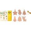 Sodertex Set di sospensioni Natalizie in Legno + Fili Dorati, 2 mm, 6 cm, 6 Forme, 54 Pezzi, 1 Colori, Marrone
