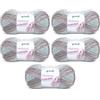 120 Gründl Mohanna - Gomitolo di lana per lavorare a maglia e all'uncinetto, 90% poliacrilico, 10% mohair, 5 x 100 g, lana spessa, grigio chiaro, menta, bianco naturale