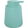 MSV - Dispenser di Sapone in Ceramica Maonie - Pompa Pratica - 8,5x8,5x12,6 cm - 0,3L - Aqua - Ideale per Cucina e Bagno - Design Elegante e Funzionale
