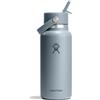 Hydro Flask - Wide Flex Straw Cap 946 ml (32 oz) Bottle - Acciaio Inox, Cannuccia Ermetica, Lavabile in Lavastoviglie - Isolato Freddo 24 Ore - Compatibile con Cubetti di Ghiaccio - Shale Gray