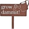 KRONLY Cartello rustico da giardino Grow Dammit (43,2 x 22 cm) Spina di ruggine resistente alle intemperie decorazione da giardino per esterni giardiniere regali per donne e uomini
