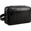 RAS WALLETS Borsa da barba da toilette da viaggio in vera pelle da viaggio per uomo in vera pelle 3510 nera