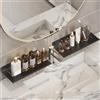 MENGCOOL Mensola Doccia 2 Pezzi Mensole Bagno Porta Shampoo Doccia Senza Foratura Mensola da Parete Fortemente Adesiva, 30cm Accessori Doccia Organizer Doccia - Nero