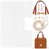 WADORN Kit per Uncinetto per Maglieria Fai-da-Te con Rete in plastica Tela plastica Borsa Strisce e Fermagli in Lega Mesh Fogli di Tela di Plastica per Ricamo Punto Croce, 18x19x5.5cm, Marrone