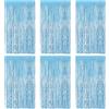 Alaoo Tende Metalliche Feste, 6pcs Tende Metalliche Feste, 1x2m Azzurro | Tenda con Frange di Compleanno, Tende Decorative Lucide per Feste, Adatto per Compleanni, Matrimoni, Feste di Capodanno