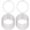 Hobbspring 24 catene per braccialetti in acciaio inossidabile, catene a maglie per gioielli fai da te, braccialetti con ciondoli regolabili, con chiusure a moschettone, per donne, braccialetti fai da
