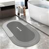 SOLIC Tappeto bagno,Asciugatura Rapida Antiscivolo Tappetino Bagno Assorbente,Tappetino da Bagno Antiscivolo Lavabile per Doccia, Cucina (Grigio, 60x120cm)